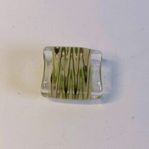 Artisan Vintage lamp-work Glass Bead Pendant Necklace ZigZag